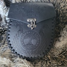 Schwarze Mittelalter Tasche Wikinger Tasche Larp Gürteltasche Gewandung