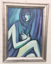 Großes Ölgemälde sitzender