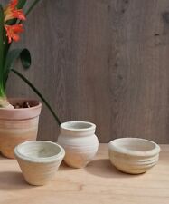 3-er Set kleine Töpfe aus Terracotta Garten Terrakotta Deko Übertopf Mediterran