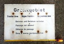 Orig. sehr schönes historisches GRENZSCHILD BERLIN DDR - ca.50x70cm  -4 Sprachen