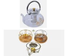 Hitzebeständiger Glas-Infuser Teekannenkanne 1000,1200,1400ml oder wärmerer Ständer