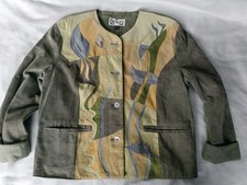 Vintage DINO’Z Lederjacke Damen Gr. 38/40 – Patchwork Design – Perlmuttknöpfe