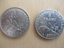 2 Münzen Frankreich 1 Franc