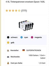 Tintenpatronen Ersatz für Epson, Workforce WF2530, Originalverpackt/Eingeschweiß