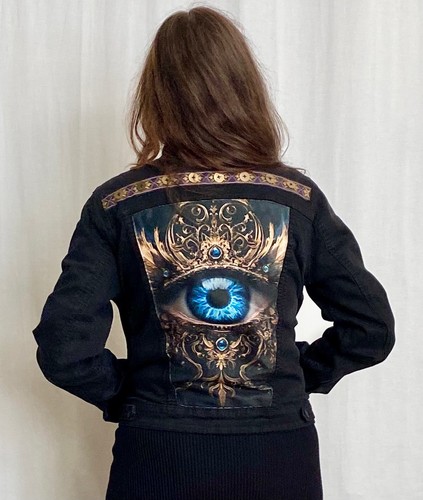 Jeansjacke upcycling unikat - jeansjacke,