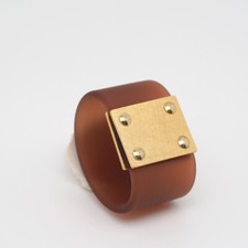 Fingerring Petra Meiren Naturkautschuk Braun Mittelteil 925er Sterlingsilber L