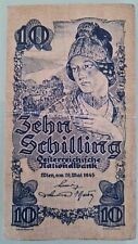 Alte Österreicher Geldscheine 10 Schilling Von 1945