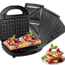 Gotoll 3-in-1 Sandwichmaker 750W SandwichToaster  Panini Grill Antihaftbesch