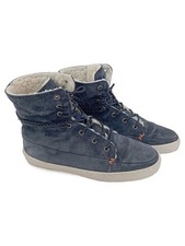 HUB Damen Schnürschuhe Wildleder Blau Gr. 38 Casual Sportlich Herbst Winter