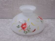 Antiker Opal Glas Lampenschirm für Petroleumlampe - Handbemalt - Vintage