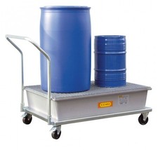 Cemo mobile Auffangwanne GFK Gitterost Lagerwanne Fassroller 220/2-mobil 7834