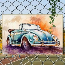 Blechschild VW Käfer Cabrio Vinatge Metallschild TE2963