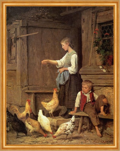 Mädchen die hühner - die,