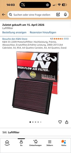Luftfilter - k&n,