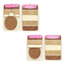 Badgarnitur  Badezimmergarnitur 3-Teilig Set 80 x 50cm WC Vorleger Badteppich