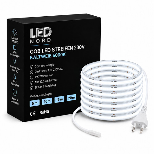 Led 230v cob streifen - led,