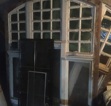 Fenster Rund Bogen Antik trödel Auflösung alt weis Gründer 18 1900 Schrank Holz