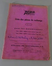 Liste des pièces de rechange | Agria Type 4000 / 6000 | FRA | Date 05/1965