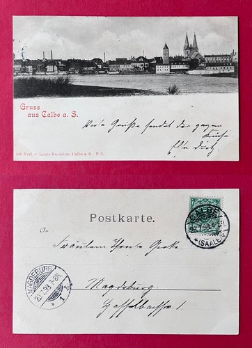 Calbe saale 1898 panorama - calbe,
