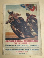 Programmheft Sachsenring 1937 alt großer Preis von Deutschland Rennsport HOT 