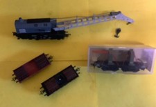 Fleischmann H0 Schwerlast-Kran "Krupp Ardelt 90t."  # 5595  + 3  Wagen (K1 II)