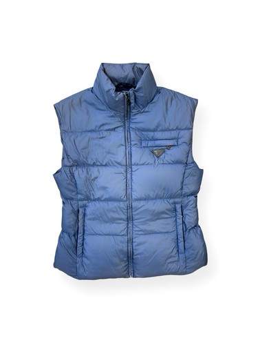 Prada blue nylon down puffer - blue,