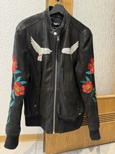 Tigha Leder Jacke Herren Schwarz Gr. M Gesticketes Muster Gebraucht