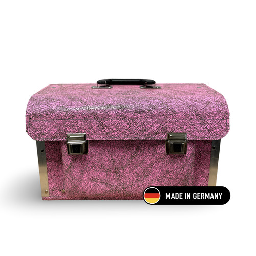 Pinker leder werkzeugkoffer - leder,