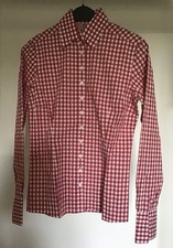 Umani Bluse Gr. S - DE Gr. 36 - Rot/Weiß kariert - Manschettenbluse - TOP !!!
