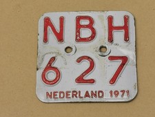 NUMMERNSCHILD NIEDERLANDE 1971
