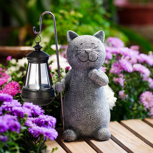 Gartenfigur katze mit - gartenfigur,
