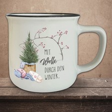 Vintage Tasse mit Spruch Creme