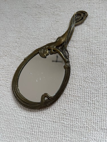 Jugendstil handspiegel messing - jugendstil,