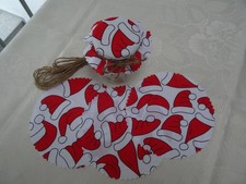 12 Stoff-Deckchen-Set/ Deko-Haube Baumwolle WEIHNACHTEN Einmachgläser Marmeladen