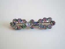 830 Silber Brosche Rheinkiesel Schleife 4,3 g/4,6 x 1,1 cm