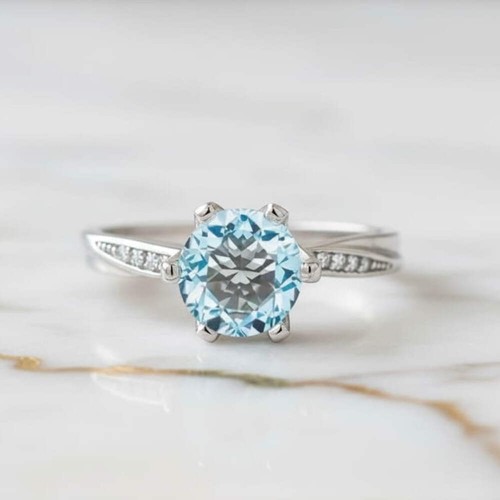 Himmelblauer topas ring - himmelblauer, 925