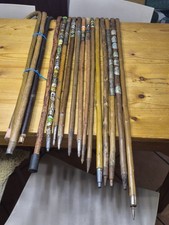 Konvolut 18 Alte Wanderstöcke Flanierstock + 53x Stocknagel Stockschild