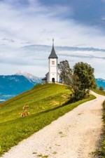 Wandbild malerische kirche - wandbild:,