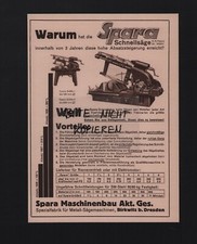 BIRKWITZ, Werbung 1930, Spara Maschinenbau AG Metall-Säge-Maschinen-Fabrik