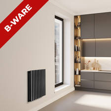 Paneelheizkörper Mittel & Seitenanschluss Zweilagig Schwarz 60x60cm - B-Ware