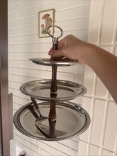 Vintage Alfra Alessi 3-Tier Rotating Cake Stand – Italian Mid-Century Modern d