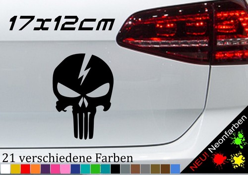 Punisher mit blitz aufkleber - mit,