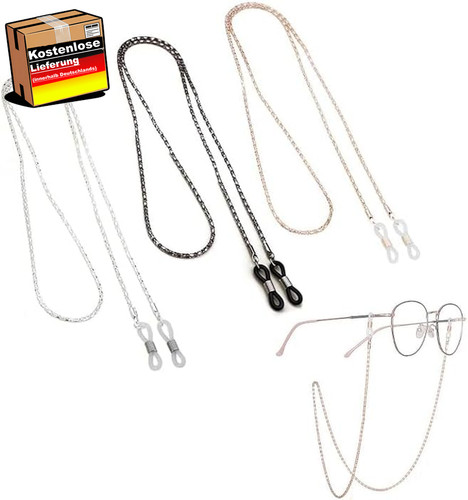 Brillenketten set 3er metall - set,