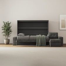 Schrankbett 160x200 Horizontal M2 (Tiefe 55cm)  Ecksofa Anthrazit