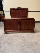 Antik -  Prunk Nußbaum Bett -