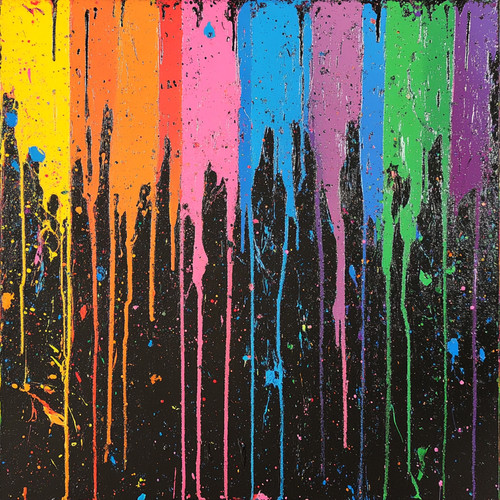 Abstrakt bunt ölgemalt luxus - bunt,