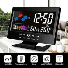 LCD Digital Alarm Wecker Tischuhr Alarmwecker mit Temperaturanzeige Kalender DE