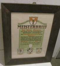 Bild alter Meisterbrief des