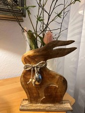 XL- Hase Figur Massiv Natur