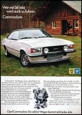 Opel Commodore B Coupe, originale Werbung aus 1974...weißer Wagen